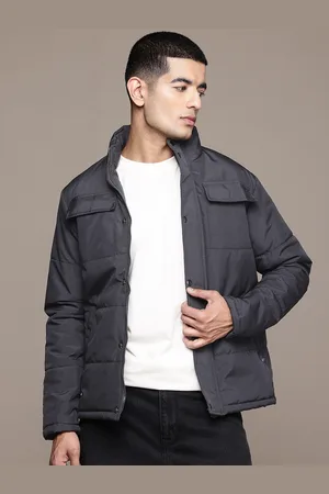 Roadster The Lifestyle Co. Solid Mock Collar Padded Jacket