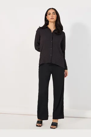 Styli Self Design Shirt Collar Long Sleeves Shirt With Trouser