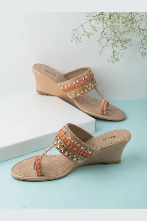 Inc 5 Women Embellished Ethnic Wedge Sandals