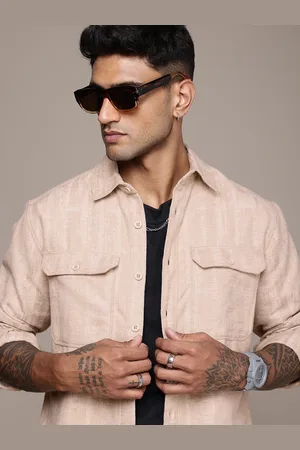 Roadster The Life Co. Self Design Opaque Relaxed Fit Casual Shacket
