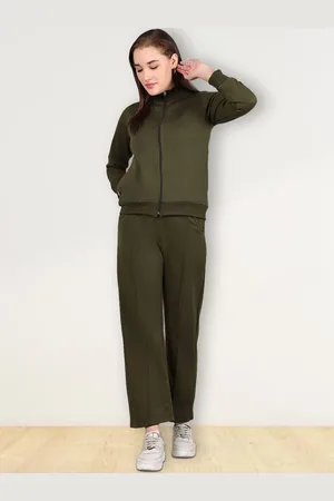 Jinfo Women Polo Collar Mid-Rise Tracksuit