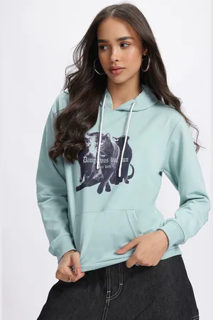 DressBerry Vintage Cat Graphic Hooded Sweatshirt