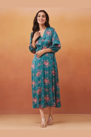 Fabindia Floral Print Midi Dress