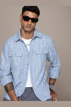 Roadster The Life Co. Self Design Opaque Relaxed Fit Casual Shacket