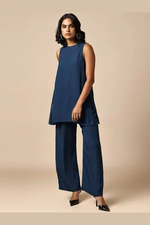 Chemistry Striped Round Neck Casual Tunic & Palazzos