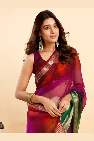 Kalini Women Woven Design Zari Saree With Unstitched Blouse Piece