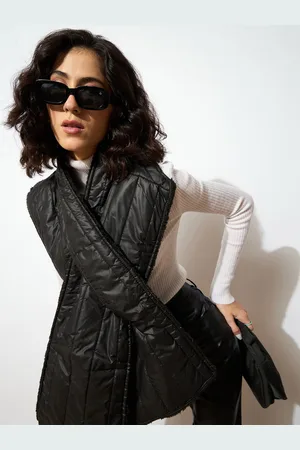 Sassafras Women Black Fur Puffer Scarf