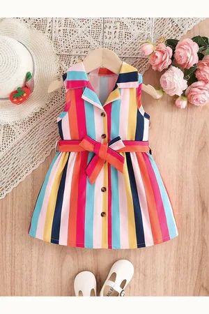 BAESD Girls Striped Shirt Dress