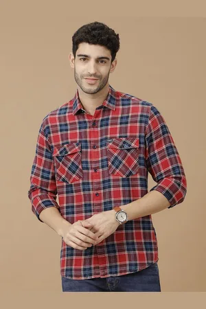 Linen Club Men Contemporary Slim Fit Tartan Checks Opaque Checked Casual Shirt