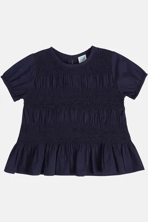 MINI KLUB Girls Solid Round Neck Cotton Top