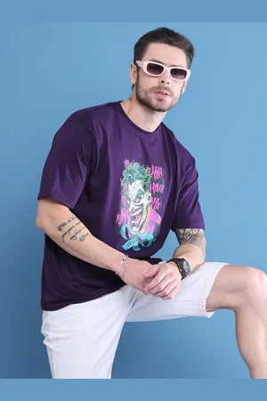 DOOR74 Men Printed Drop-Shoulder Sleeves T-shirt