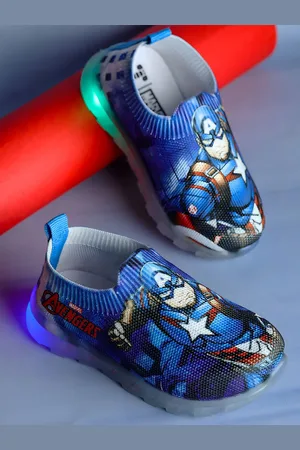 toothless Boys Avengers Printed LED Sneakers