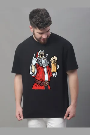 DOOR74 Men Printed Drop-Shoulder Sleeves T-shirt