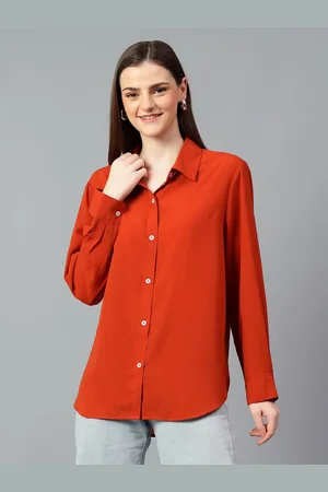 KOTTY Women Comfort Spread Collar Solid Oversized Casual Shirt