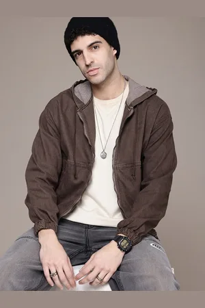 Roadster The Life Co. Pure Cotton Relaxed Fit Hooded Denim Jacket