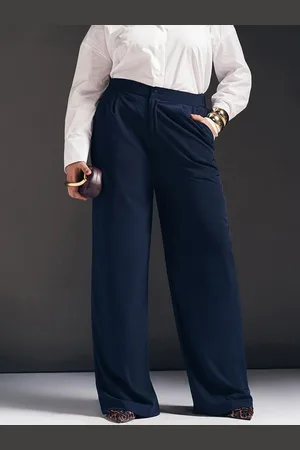 FREAKINS Women Relaxed High-Rise Curve Pleated Straight Fit Korean Trousers
