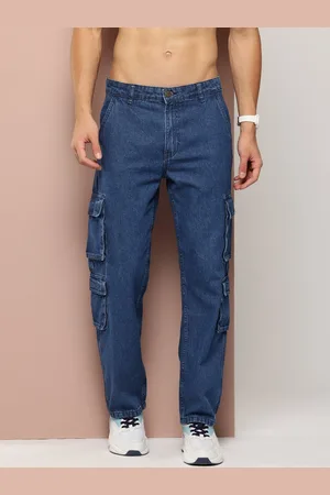 HARVARD Men Straight Fit Pure Cotton Cargo-Style Jeans