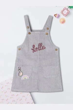 Max Collection Girls Embroidered Cotton Pinafore Dress