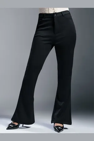 FREAKINS Women Flared High-Rise Bootcut Korean Pants