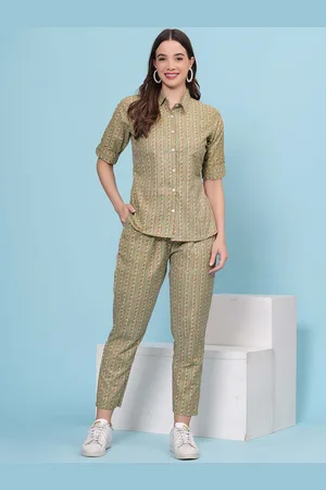 heartLoom Printed Short Sleeves Pure Cotton Shirt & Trouser