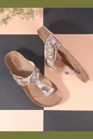 Metro Women Printed Open Toe Flats