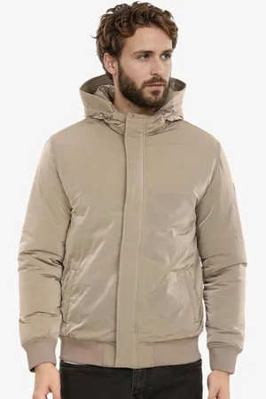 WROGN Men Geometric Checked Nylon Puffer Jacket with Patchwork