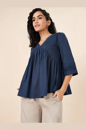 Pantaloons Women Embroidered Empire Cotton Top