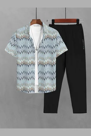 bullmer Printed Short Sleeves Shirt With Trousers Co-Ords