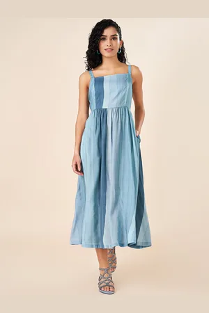 Pantaloons Striped Fit & Flare Midi Dress