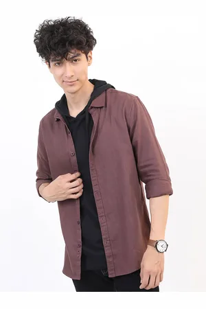Ketch Men Purple Slim Fit Cotton Casual Shirt