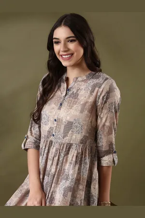 Anouk Floral Cotton Fit & Flare Midi Dress
