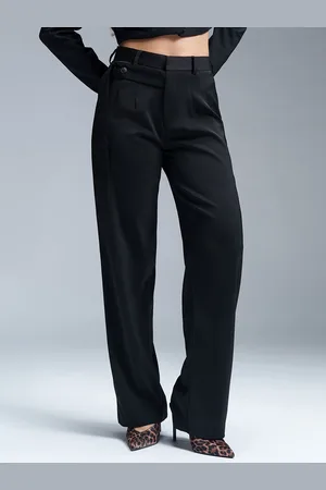 FREAKINS Women Relaxed Straight Leg High-Rise Korean Pants