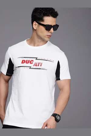 DUCATI Brand Logo Printed Pure Cotton T-shirt