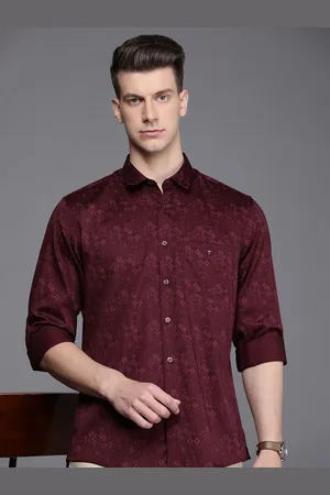 Louis Philippe Slim Fit Ethnic Motifs Printed Pure Cotton Casual Shirt