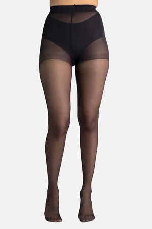 Theater Women Black Solid Sheer Stockings
