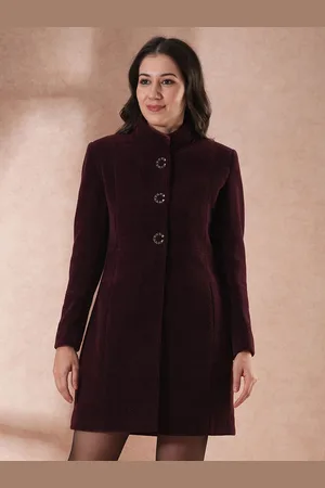 Globus Women Tailored Fit Single-Breasted Winter Wear Overcoat