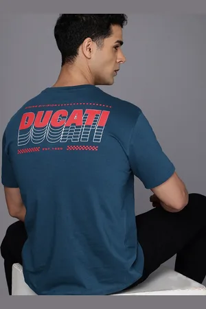 DUCATI Brand Logo Printed Pure Cotton T-shirt