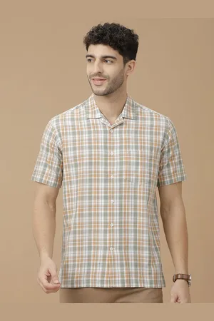 Linen Club Men Contemporary Slim Fit Tartan Checks Opaque Checked Casual Shirt