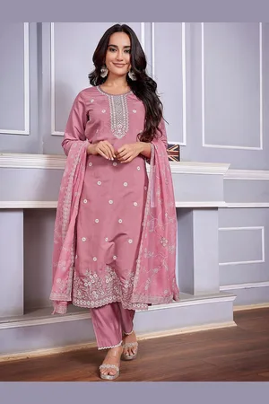 DIVASTRI Women Ethnic Motifs Embroidered Regular Kurta with Trousers & With Dupatta