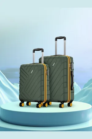 Safari Accent Set Of 2 Polycarbonate 8 wheel Hard Cabin & Medium Trolley Suitcase