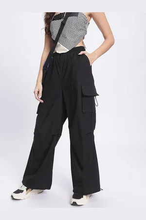 DressBerry Women Glam K-Style Cargo Style Parachute Trousers
