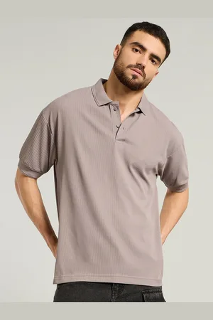 Beyoung Men Polo Collar Drop-Shoulder Sleeves Pockets T-shirt