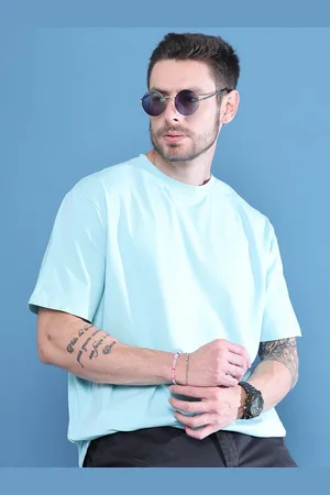DOOR74 Men Drop-Shoulder Sleeves T-shirt