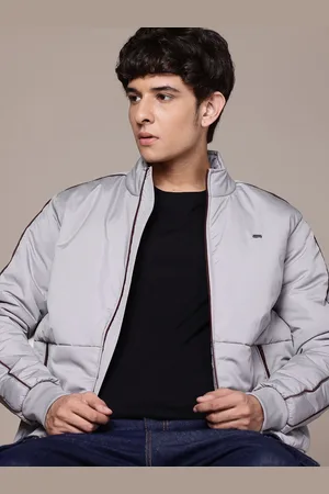 Roadster Mock Collar Piping Detail Padded Jacket