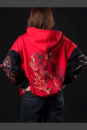 COMICSENSE Jujutsu Kaisen Women Shared Soul Oversized Drop Shoulder Anime Sweatshirt