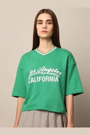 ONLY Women Varsity Printed Drop-Shoulder Sleeves T-shirt