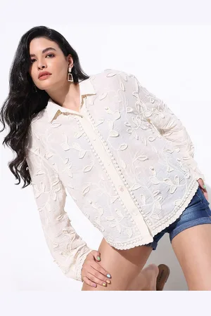 SHOWOFF Women Comfort Semi Sheer Casual Shirt