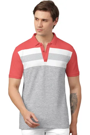 bullmer Colourblocked Polo Collar Short Sleeves Cotton T-shirt