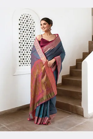 Ishin Woven Design Zari Saree With Blouse Piece