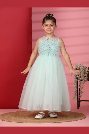 Toy Balloon Kids Girl Embellished Applique Net Fit & Flare Maxi Dress